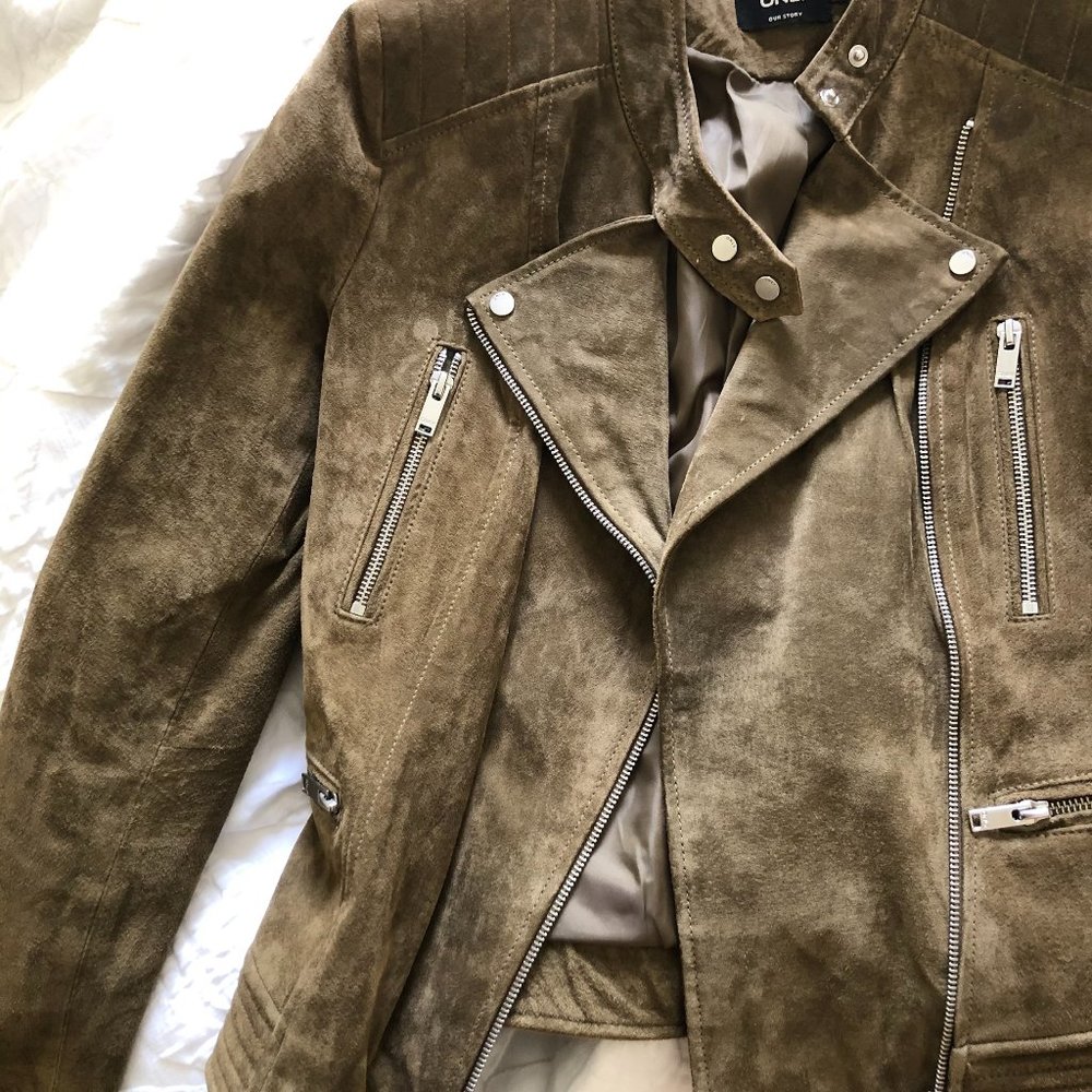 Suede khaki jacket
